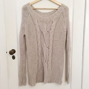 Slouchy Cable Knit Sweater, Aerie
